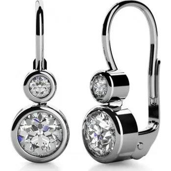 Náušnice Couple, Elegantní náušnice Riley, bílé zlato se zirkony, Patent dámský, 585-68-3-0603.1B00.0.00.001.08