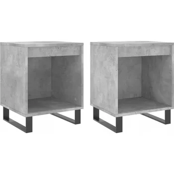 Noční stolek Noční stolek dřevo beton 40x35x50 cm šedý