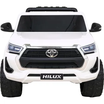 Dětské elektrovozidlo Ramiz Toyota Hilux baterie pro děti Bílá + pohon 4x4 + dálkové ovládání + 2 nosiče zavazadel + rádio MP3 + LED dioda