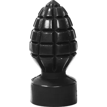 Anální kolík All Black AB33, černý vinylový anální kolík 14 x 6,5 cm