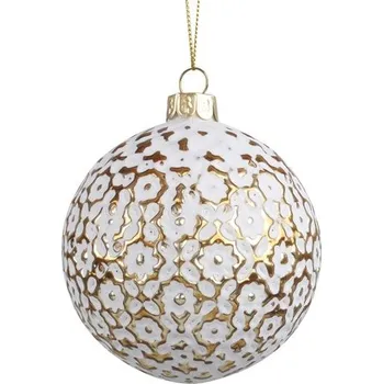 Vánoce Sada skleněných baněk 8 cm, 4 ks v balení, zlatá s patinou