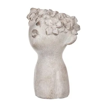 Obal na květináč Obal na květiny betonový , tvar hlavy (cs)