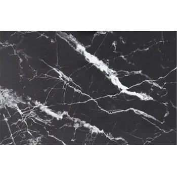 Konferenční stolek Skleněná deska se vzorem mramoru, černá, 100x62 cm, 8 mm