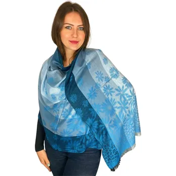 Šál Pašmína - Lilia - Modrá