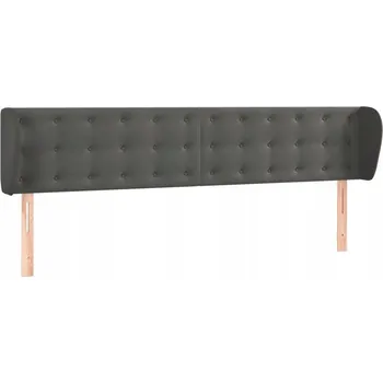 Čelo postele Ušák Samet 203x23x78/88 cm Tmavě šedá