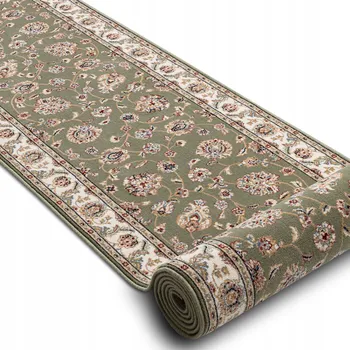 Koberec BĚHOUN KOBEREC 100 CM RÁMEČEK OZDOBA KVĚTINY zeleň KLASICKÁ TRADICE ^*Q3991