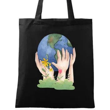 Bavlněná taška Den Země Earth Day (Barva: Černá)