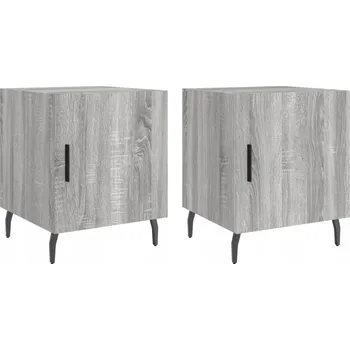 Noční stolek Noční stolek dřevěný 40x40x50 cm šedý dub