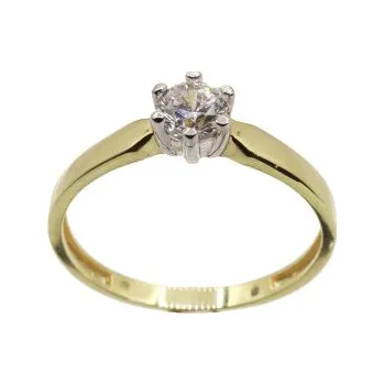 Prsten Zlatý prsten se zirkonem z kombinovaného zlata