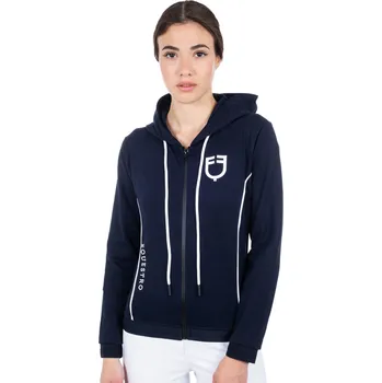 Dámská mikina EQUESTRO Mikina Interlock Equestro, se zipem, dámská, navy blazer/white S