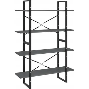 Knihovna Industriální regál šedý 100x30x140 cm - borovicové dřevo