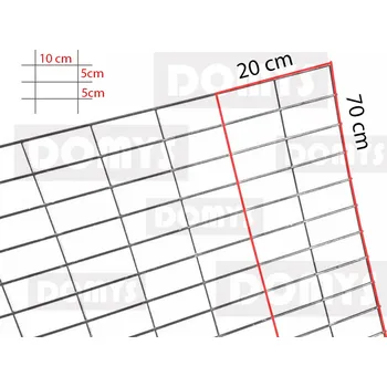 gabiony DOMYS GABIONOVÁ SÍŤ 20x70cm (10x5cm)