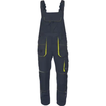 montérky Cerva Kalhoty pracovní s laclem EMERTON STRETCH černá/žlutá 58