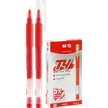 Gelové pero M&G T4 (0,5 mm) - červená náplň