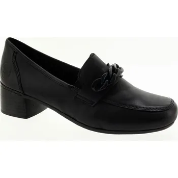 Dámské mokasíny RIEKER Dámské černé kožené mokasíny 41660-00-245 Velikost 37