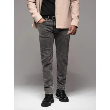 Pánské kalhoty Ombre Clothing Pánské šedé rifle V4 PADP-0217