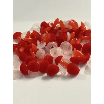 Příze Čumáček samet bezpečnostní červená jahoda11×14 mm