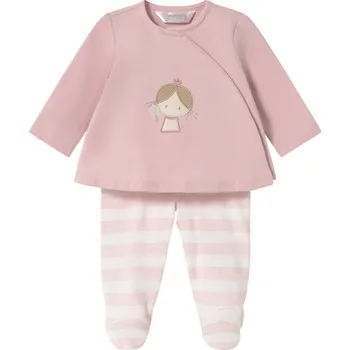 Kojenecký overall MAYORAL kojenecký set triko DR a polodupačky Princezna pruh růžová vel. 55 cm