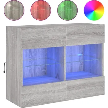 Televizní stolek TV stolek s LED osvětlením 78,5x30x60,5 šedý dub sonoma