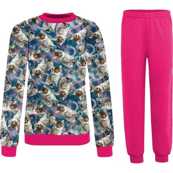 Chlapecké pyžamo JAKS Dětské pyžamo s koťátky růžové Velikost: 104, Barva: růžová