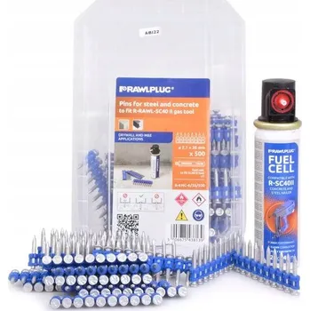 Hřebík Hřebíky do BETONU a OCELI 27mm pro nastřelovací pistoli SC40 RAWLPLUG + s PLYNEM 500ks