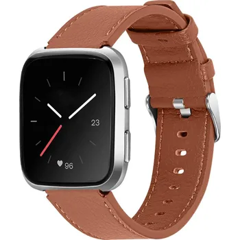 Ostatní příslušenství k chytrým hodinkám eses Kožený řemínek pro Fitbit Versa - Hnědý