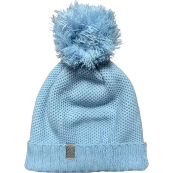 Čepice Calvin Klein dámská zimní čepice s bambulí modrá Velikost: one size