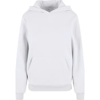 pracovní mikina Build your Brand Mikina s kapucí Fluffy BY 289, oversize, dámská COT56028900114-white Bílá 4XL