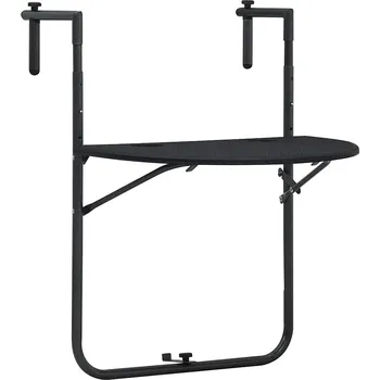 Zahradní stůl vidaXL Závěsný stůl na balkon černý 60x64x83,5cm plast ratanový vzhled