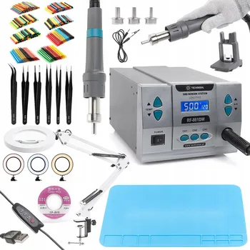 IP kamera Horkovzdušná Pájecí Stanice TECHREBAL RF-861DW 1000W + LED Lampa + Trysky - Sada