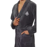 Pánský dlouhý župan s lemováním L&L Marine 2114 M-2XL męski Velikost: L, Barva: Grafitová