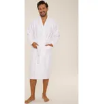 Pánský dlouhý župan s šálovým límcem De Lafense 735 Manuele Frotte męski M-2XL Velikost: XL, Barva: Bílá