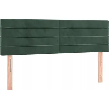 Čelo postele sametové, tmavě zelené, 144x78/88 cm, 2 ks