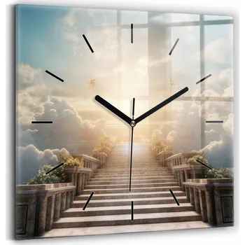 Hodiny Skleněné Hodiny s motivem Tichý Klasické Nástěnné Cesta do nebe 30x30