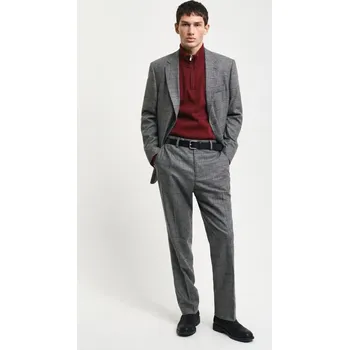 Pánské oblečení KALHOTY GANT SLIM CHECK SUIT PANTS GRAPHITE