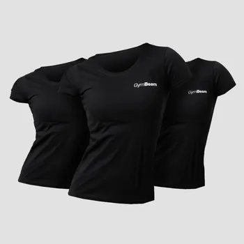 Dámské tričko Basic 3Pack Black - GymBeam Velikost: XL - 3pack, Barva: černá