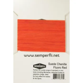 Semperfli Suede Chenille 1mm Fluoro Red