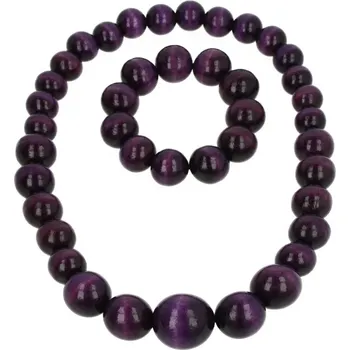 Dětské navlékací korálky Dřevěné korálky fialové Dřevěné korálky fialové