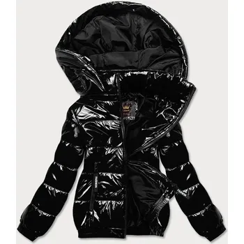 Dámská cargo bunda Libland Černá Dámská Lesklá Bunda s Kapucí, odstíny černé XL (42) i392_19041-53