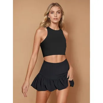 Dámské tričko Sinsay - Crop top z žebrovaného úpletu - černá - 296AI-99X - 296AI-99X-XXS-2