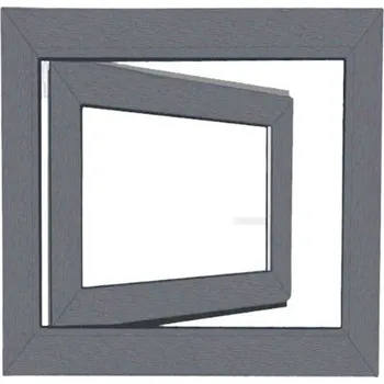 Okno Bravo Okno plastové bílé/šedé 9006, OS1 90x60 P, 2sklo, 4kom/60mm (vč.kliky)