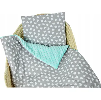 Prostěradlo MINKY DEKA 100X75 POLŠTÁŘ 30X35 BAVLNA 2 DÍLY DO KOČÁRKU NEBO POSTÝLKY