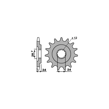 Řetězová sada pro motocykl PBR PŘEDNÍ ŘETĚZOVÉ KOLO 530 17 18NC KAWASAKI ZZR 1100 90-92 (ŘETĚZ 530)