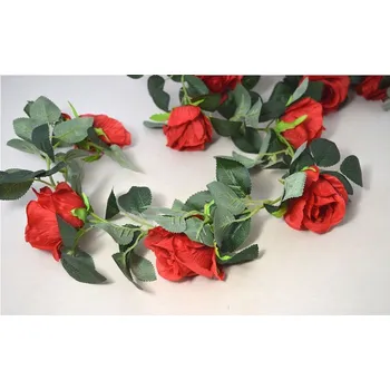 umělá květina Růže girlanda 180 cm červená