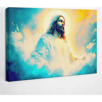 Obraz Tištěný Obraz na Plátně Fotoobraz Malovaný Katolický Ježíš 30x20 cm