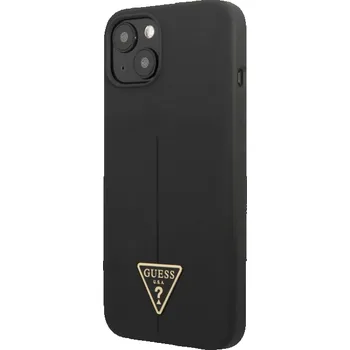 Telefonní příslušenství Guess Silicone Line Triangle Zadní Kryt pro iPhone 13 Black GUHCP13MSLTGK