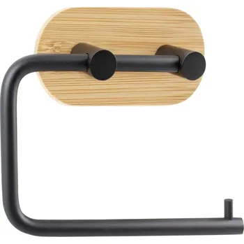 OLSEN SPA Držák toaletního papíru na nalepení 3M, kov (černá barva), bambus (KD02091765)