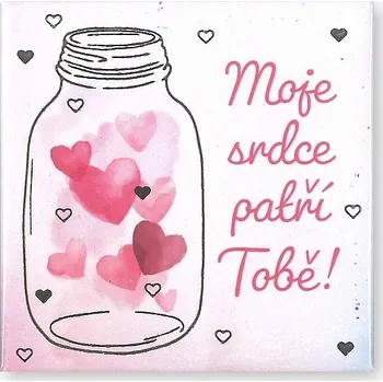 Dekorativní magnet Albi Magnetka s ražbou MOJE SRDCE PATŘÍ TOBĚ MGR