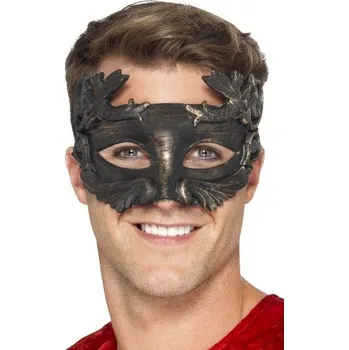 Karnevalová maska Škraboška Warrior metalická