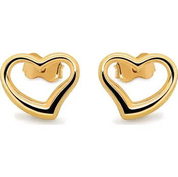 Náušnice Zlaté napichovací náušnice srdíčka Cain, 14K IZ24353 + dárkové balení LUXUS zdarma